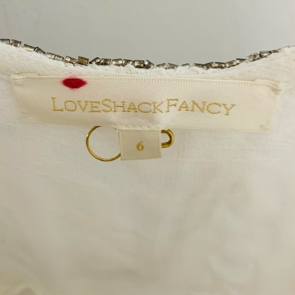 loveshackfancy white lace crystal sage burst embellished gown size 6 nwot - Picture 9 of 13